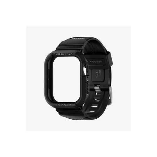 Spigen Apple Watch 45mm (Seri 9/8/7) Kılıf & Kordon Kayış Rugged Armor Pro Black Outlet