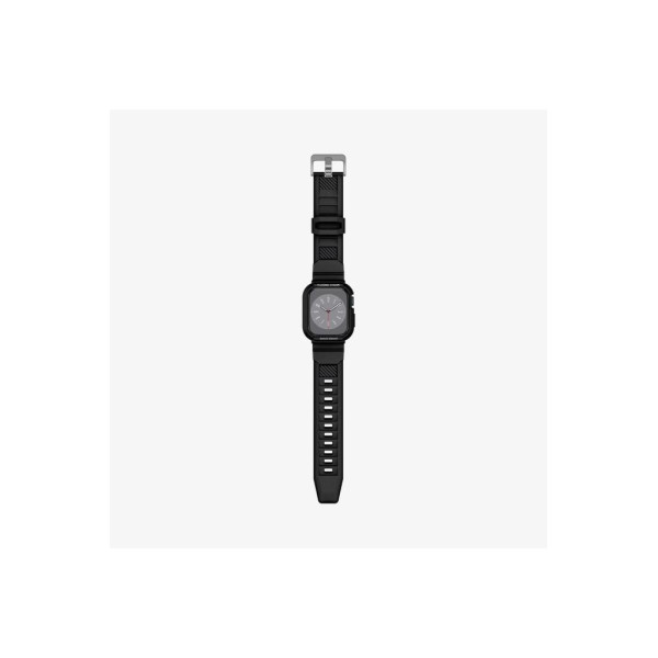 Spigen Apple Watch 45mm (Seri 9/8/7) Kılıf & Kordon Kayış Rugged Armor Pro Black Outlet