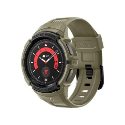 Spigen Galaxy Watch 5 Pro (45mm) Kılıf & Kordon Kayış Rugged Armor Pro Vintage Khaki Outlet