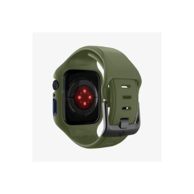 Spigen Apple Watch 45mm (Seri 9/8/7) Kılıf & Kordon Kayış Liquid Air Pro Moss Green Outlet