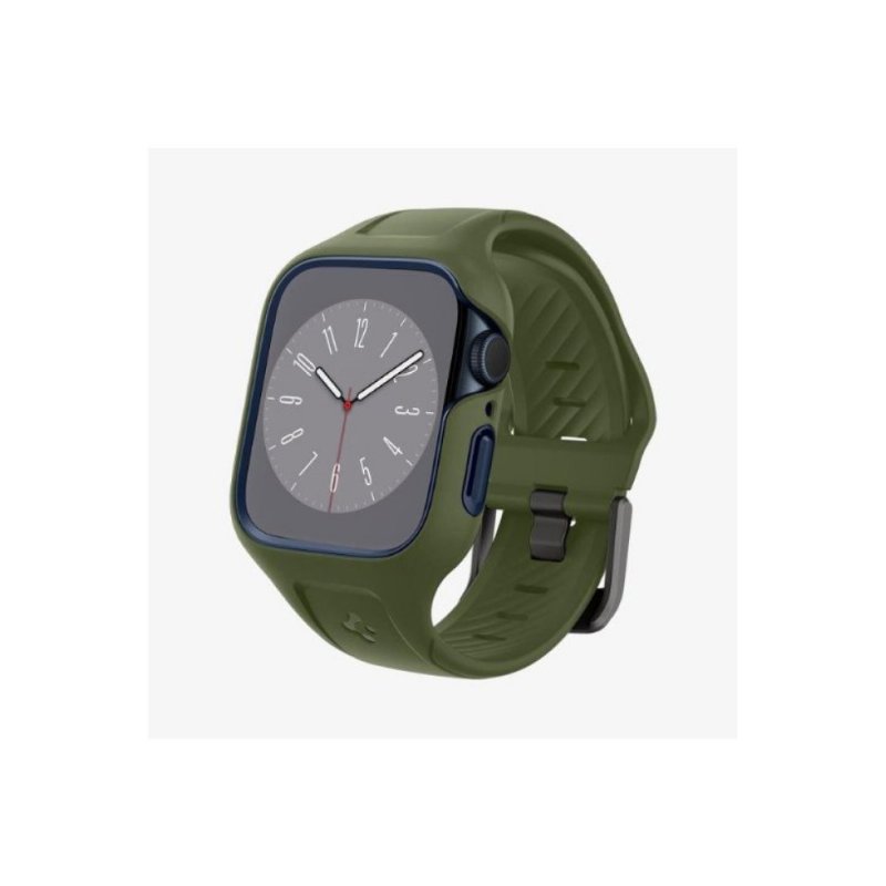 Spigen Apple Watch 45mm (Seri 9/8/7) Kılıf & Kordon Kayış Liquid Air Pro Moss Green Outlet