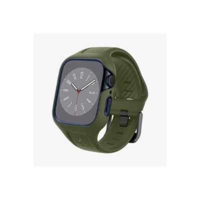 Spigen Apple Watch 45mm (Seri 9/8/7) Kılıf & Kordon Kayış Liquid Air Pro Moss Green Outlet