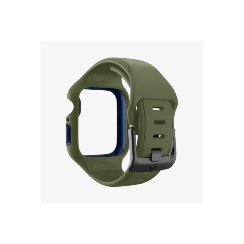 Spigen Apple Watch 45mm (Seri 9/8/7) Kılıf & Kordon Kayış Liquid Air Pro Moss Green Outlet