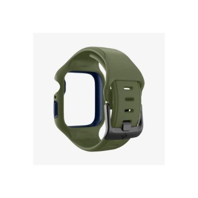 Spigen Apple Watch 45mm (Seri 9/8/7) Kılıf & Kordon Kayış Liquid Air Pro Moss Green Outlet