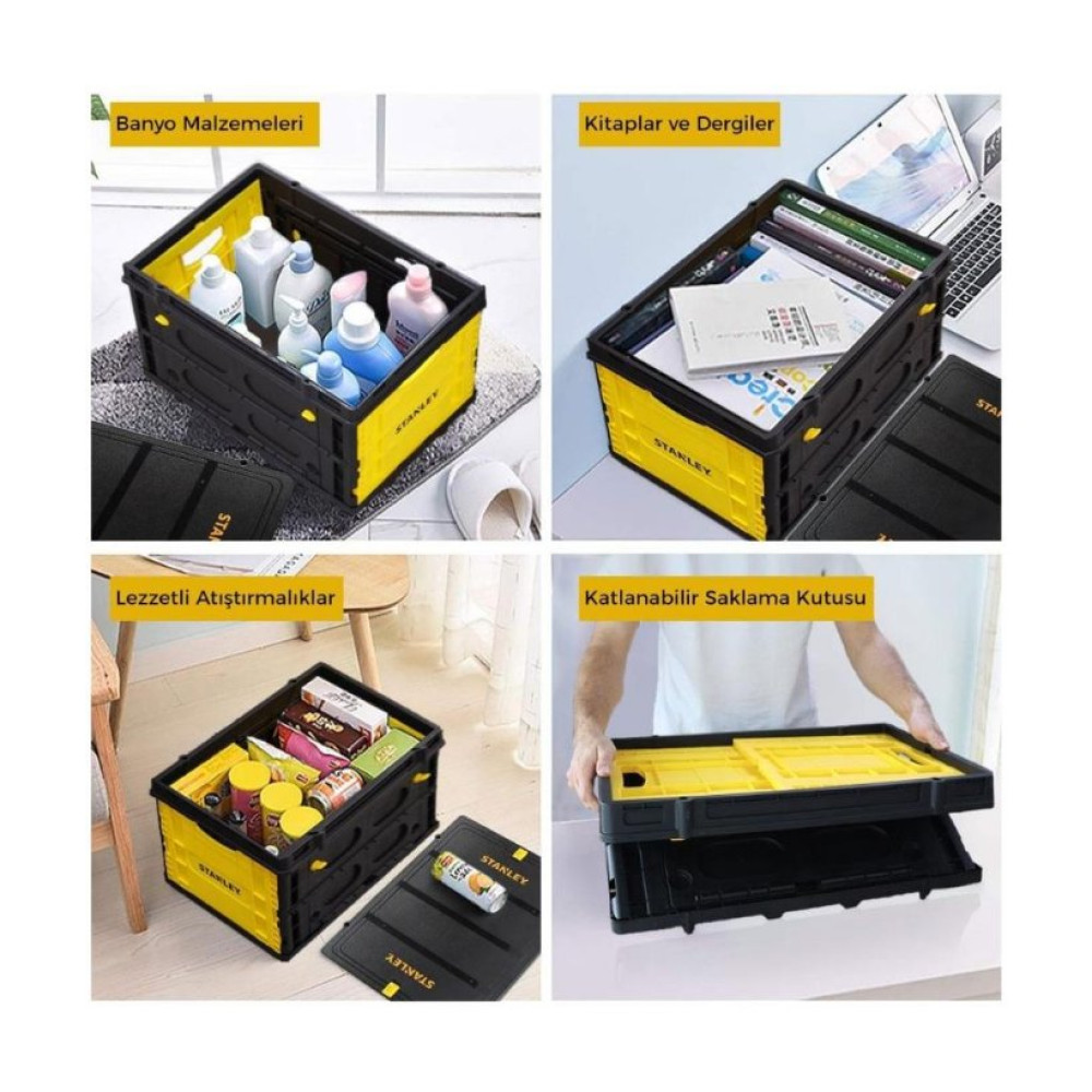 STANLEY FB533L 25Kg Katlanır Kapaklı Çok Amaçlı Taşıma Sepeti