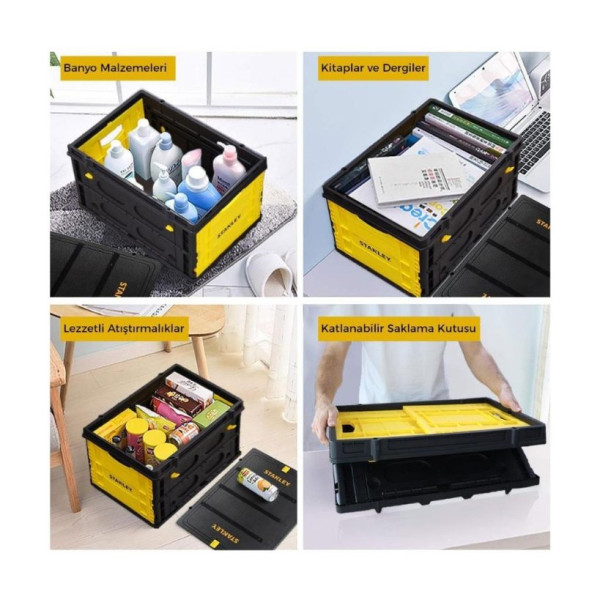 STANLEY FB533L 25Kg Katlanır Kapaklı Çok Amaçlı Taşıma Sepeti