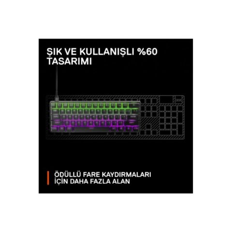 SteelSeries Apex Pro Mini RGB %60 TKL OmniPoint Switch Kablolu/Kablosuz Mekanik Oyuncu Klavyesi
