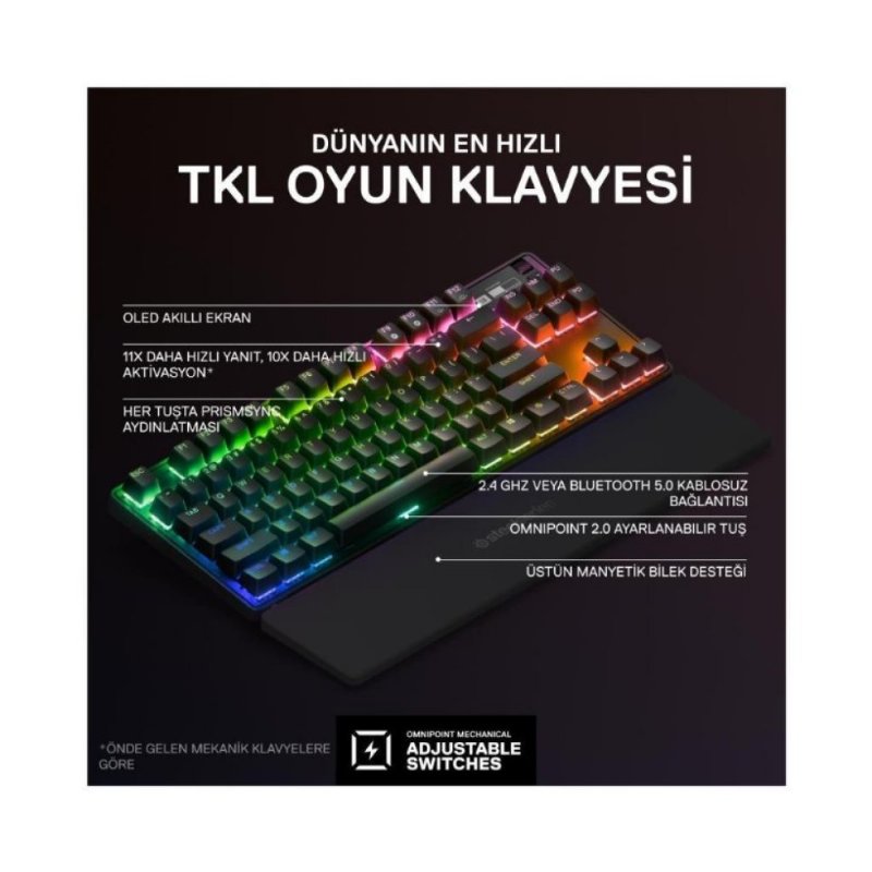 SteelSeries Apex Pro TKL RGB Mekanik Oyuncu Klavyesi Teşhir