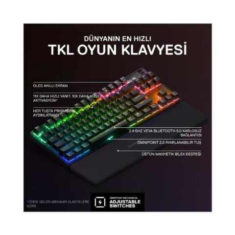 SteelSeries Apex Pro TKL RGB Mekanik Oyuncu Klavyesi Teşhir