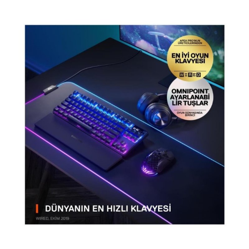 SteelSeries Apex Pro TKL RGB Mekanik Oyuncu Klavyesi Teşhir