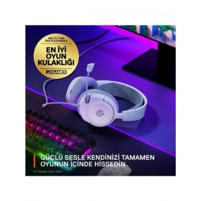 SteelSeries Arctis Nova 1 Beyaz Kablolu Mikrofonlu Kulak Üstü Oyuncu Kulaklığı