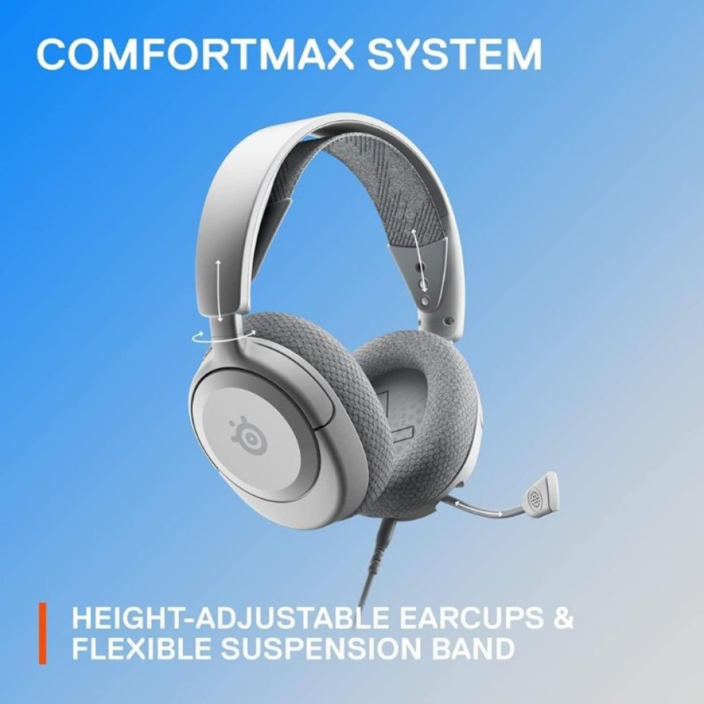 SteelSeries Arctis Nova 1P Beyaz Kablolu Kulak Üstü Oyuncu Kulaklığı - TESHİR