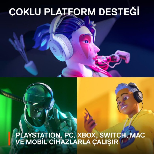 SteelSeries Arctis Nova 1P Beyaz Kablolu Kulak Üstü Oyuncu Kulaklığı - TESHİR