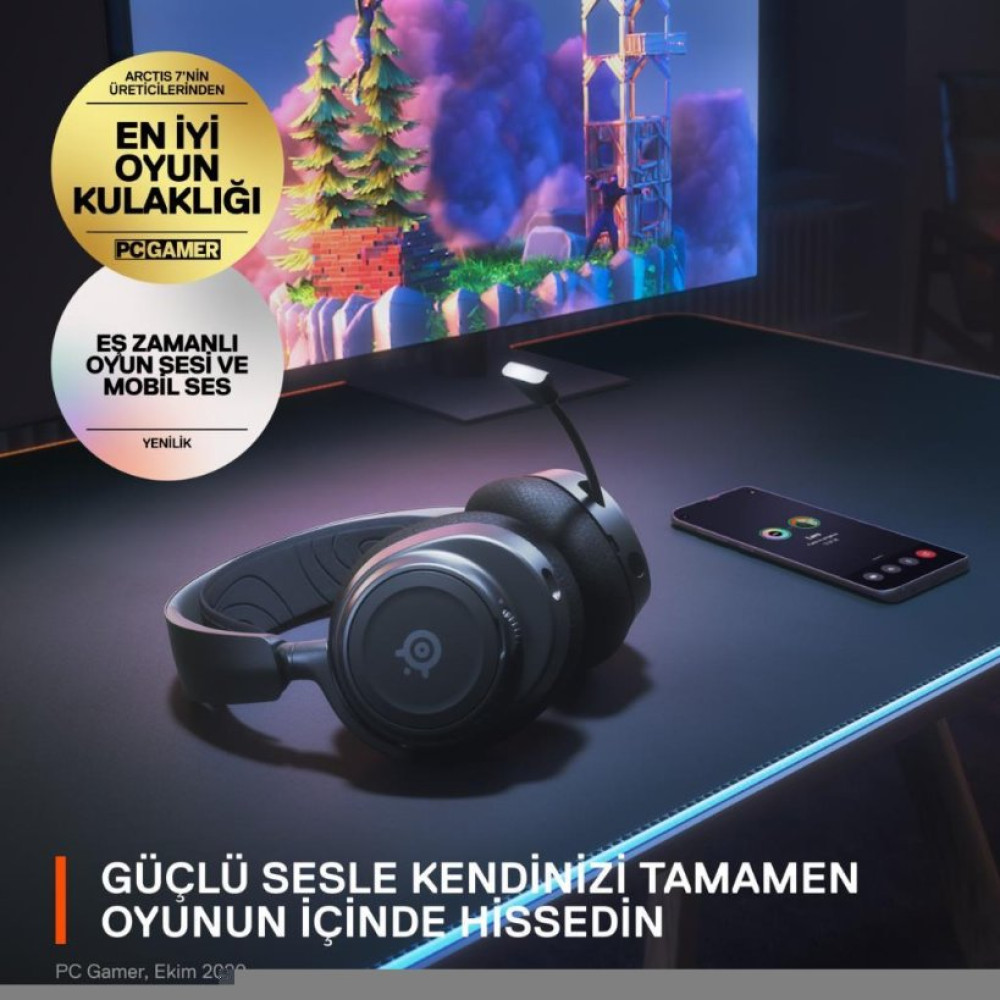 SteelSeries Arctis Nova 7 Wireless Mikrofonlu Kulak Üstü Oyuncu Kulaklığı