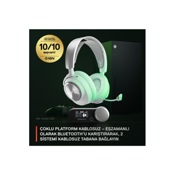 SteelSeries Arctis Nova Pro Beyaz Kablosuz Kulak Üstü Oyuncu Kulaklığı