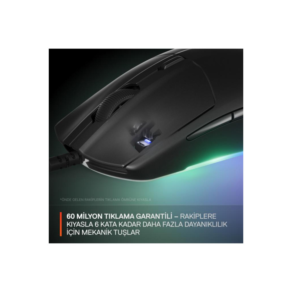 SteelSeries Rival 3 Gen 2 Siyah RGB Optik Kablolu Oyuncu Mouse Teşhir