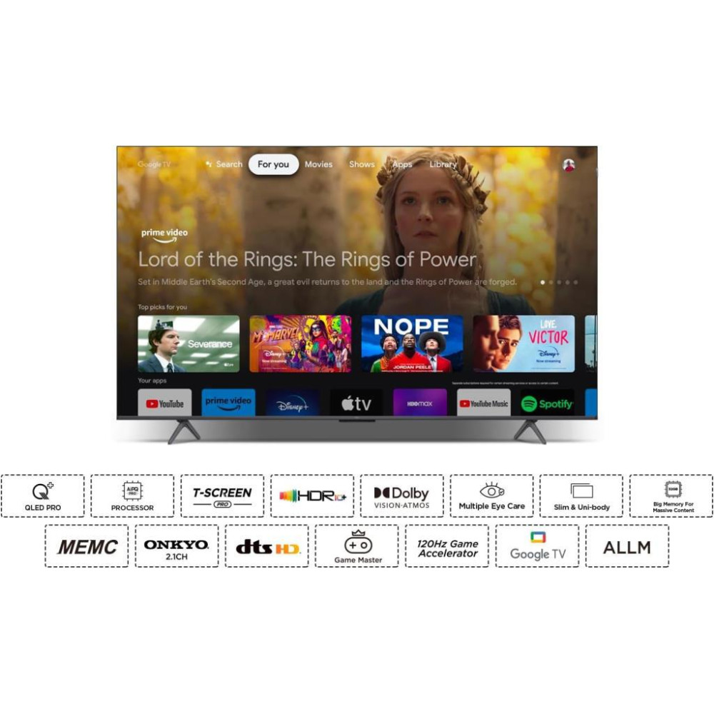 TCL 65T7B 4K Ultra HD 65" 165 Ekran Uydu Alıcılı Google Smart QLED TV Teşhir