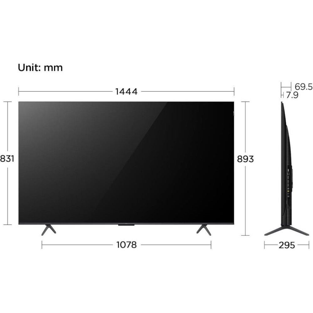 TCL 65T7B 4K Ultra HD 65" 165 Ekran Uydu Alıcılı Google Smart QLED TV Teşhir