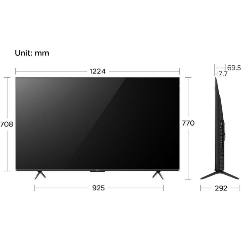 TCL 55T7B 4K Ultra HD 55" 140 Ekran Uydu Alıcılı Google Smart QLED TV Outlet