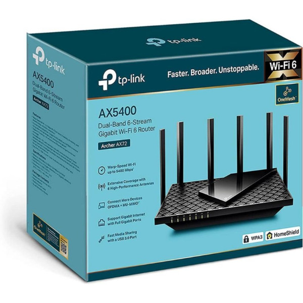 TP-Link Archer AX72, AX5400 Dual-Band Gigabit Wi-Fi 6 Router