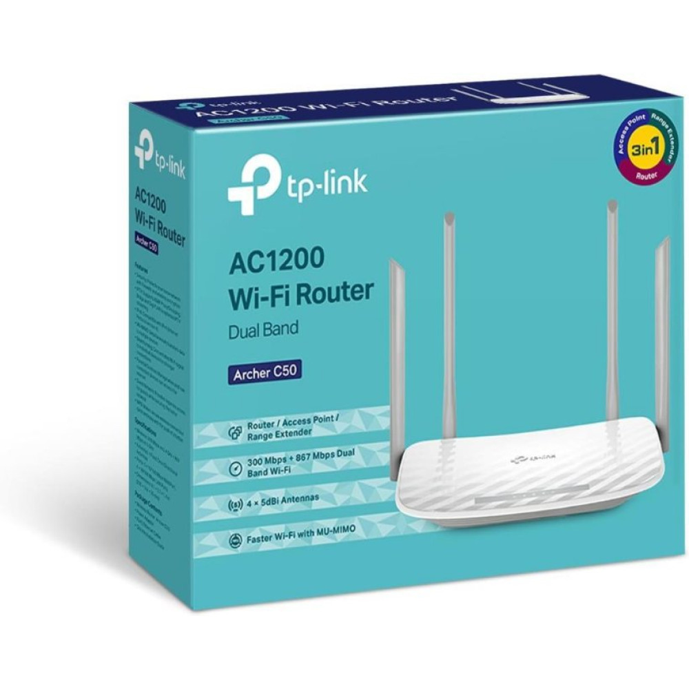 TP-Link Archer C50 4 Port 1200 Mbps Router Teşhir
