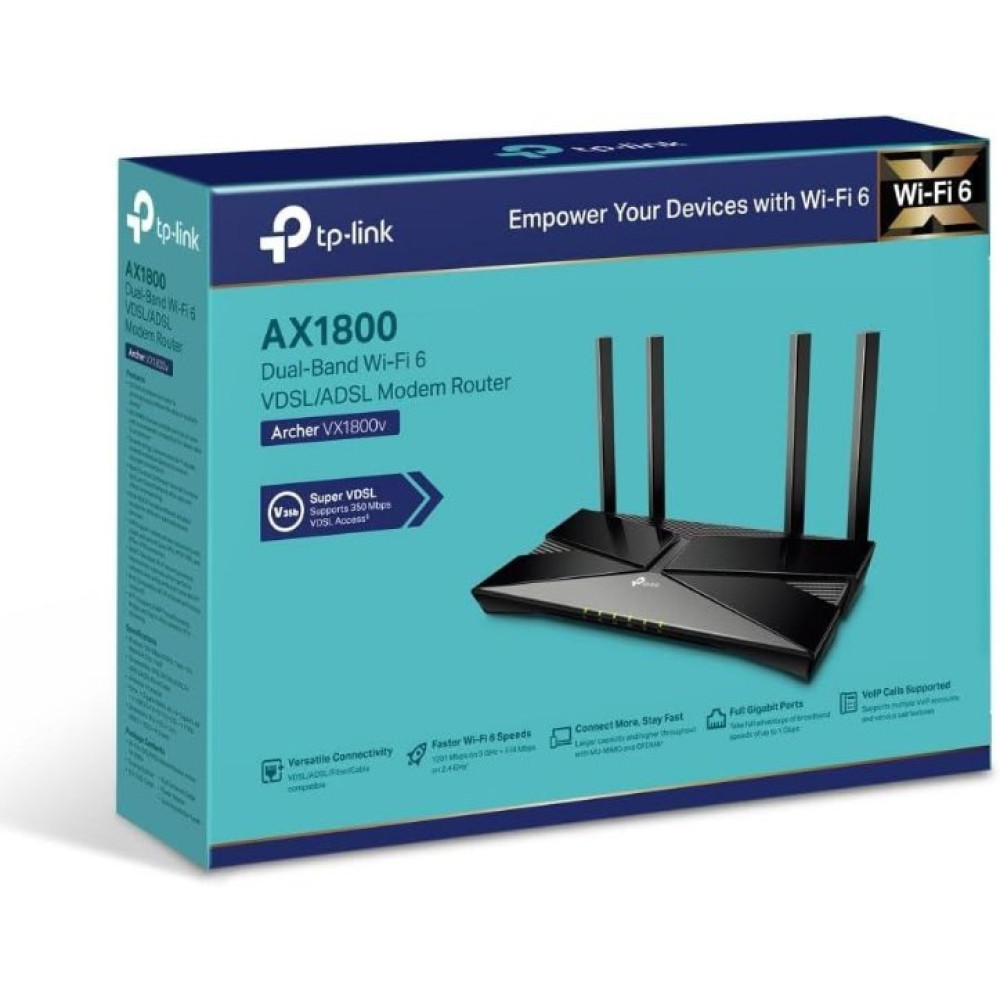 TP-Link Archer VX1800V 4 Port 1800 Mbps VDSL2 Modem