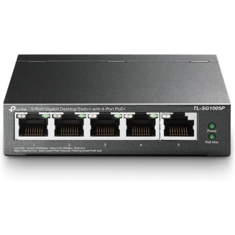 TP-Link TL-SG1005P 5 Port 10/100/1000 Mbps Gigabit Swit...
