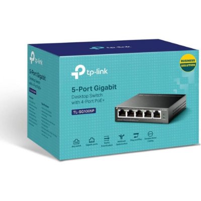TP-Link TL-SG1005P 5 Port 10/100/1000 Mbps Gigabit Switch Outlet