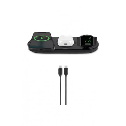 ttec AirCharger Trio 3'ü 1 Arada iPhone + Apple Watch + AirPods Kablosuz Hızlı Şarj Aleti