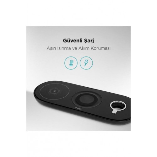 ttec AirCharger Trio 3'ü 1 Arada iPhone + Apple Watch + AirPods Kablosuz Hızlı Şarj Aleti
