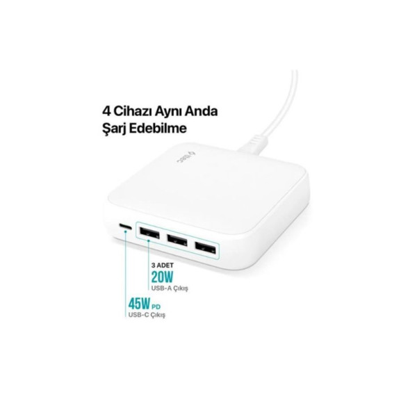 Ttec SmartCharger Trio GAN 2SCG04B 120 W Beyaz Hızlı Şarj Adaptörü Teşhir