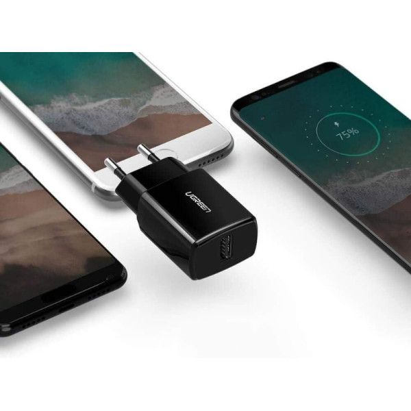 Ugreen 2.1A 10.5W USB-A Şarj Cihazı, Siyah, 50459 Teşhir