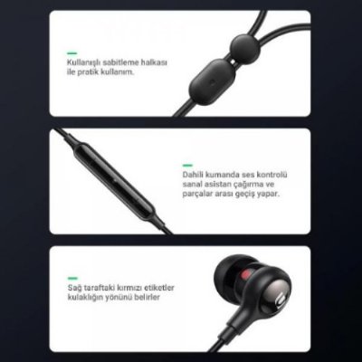 Ugreen 3.5mm Mikrofonlu Kulakiçi Kablolu Kulaklık