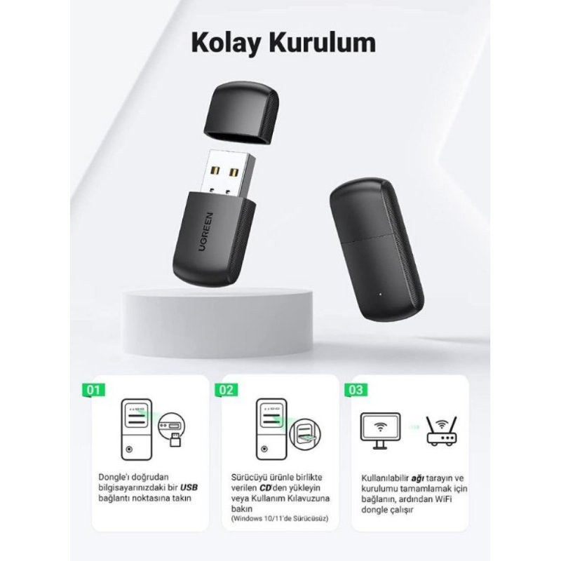 Ugreen AC650 Kablosuz Ağ Adaptörü