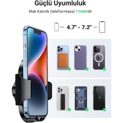 UGREEN Araç Telefonu Tutacağı Vantuz Pano Tutacağı iPhone 15 Pro Max Plus 14 13 Galaxy F34 S23 Ultra Huawei Mate 60 Pro Redmi K60 Ultra vesaire ile Uyumlu Teşhir