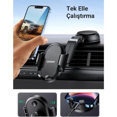 UGREEN Araç Telefonu Tutacağı Vantuz Pano Tutacağı iPhone 15 Pro Max Plus 14 13 Galaxy F34 S23 Ultra Huawei Mate 60 Pro Redmi K60 Ultra vesaire ile Uyumlu Teşhir