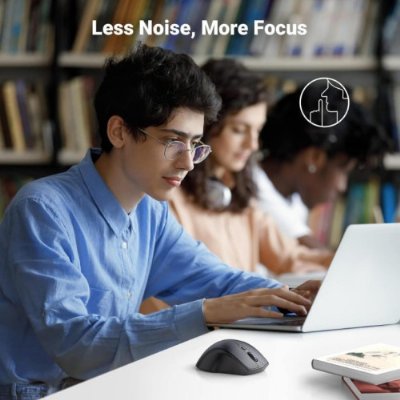 UGREEN Kablosuz Ergonomik Fare, USB Alıcılı 2.4GHz 4000 DPI Sessiz İnce Kablosuz Bluetooth Fare, Tablet,PC,Dizüstü Bilgisayar ile Uyumlu - Teşhir