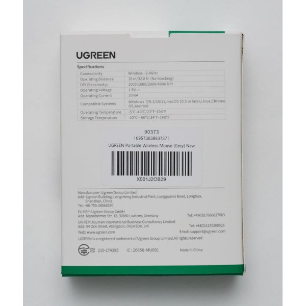 Ugreen MU001 Kablosuz Optik Mouse Teşhir