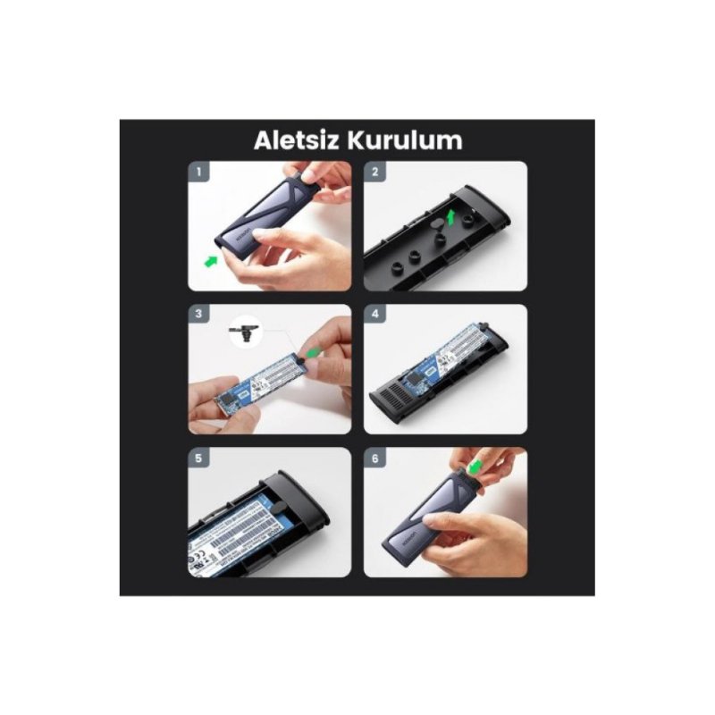 Ugreen M.2 NVME NGFF USB-C 3.2 Gen2 10Gbps Disk Kutusu Outlet