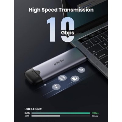 Ugreen M.2 NVME NGFF USB-C 3.2 Gen2 10Gbps Disk Kutusu - Outlet