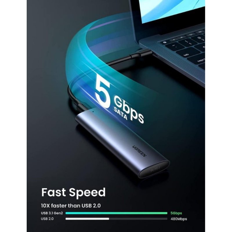 Ugreen M.2 Sata Ngff SSD USB 3.1 5gbps Type-C Gen1 B-Key M+B Key Disk Kutusu