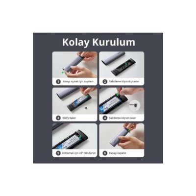 Ugreen M.2 Sata NGFF SSD USB 3.1 5Gbps Type-C Gen1 B-Key M+B Key Disk Kutusu Outlet