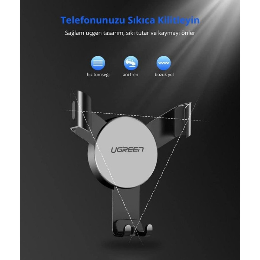 Ugreen Mekanik Araç İçi Telefon Tutucu Siyah Teşhir