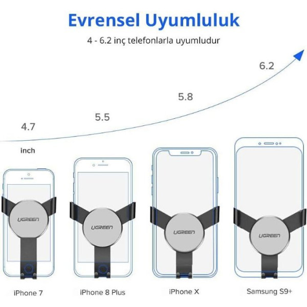 Ugreen Mekanik Araç İçi Telefon Tutucu Siyah Teşhir