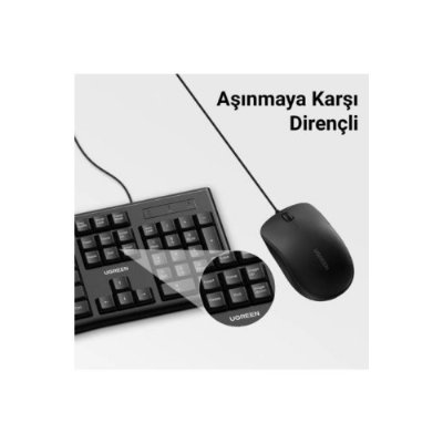 Ugreen Mk003 Ingilizce Kablolu Klavye Mouse Seti Teşhir