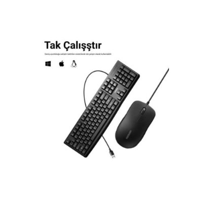 Ugreen Mk003 Ingilizce Kablolu Klavye Mouse Seti Teşhir