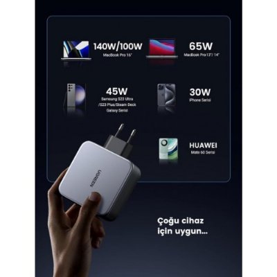Ugreen Nexode 140 W Type-C Kablolu Şarj Aleti