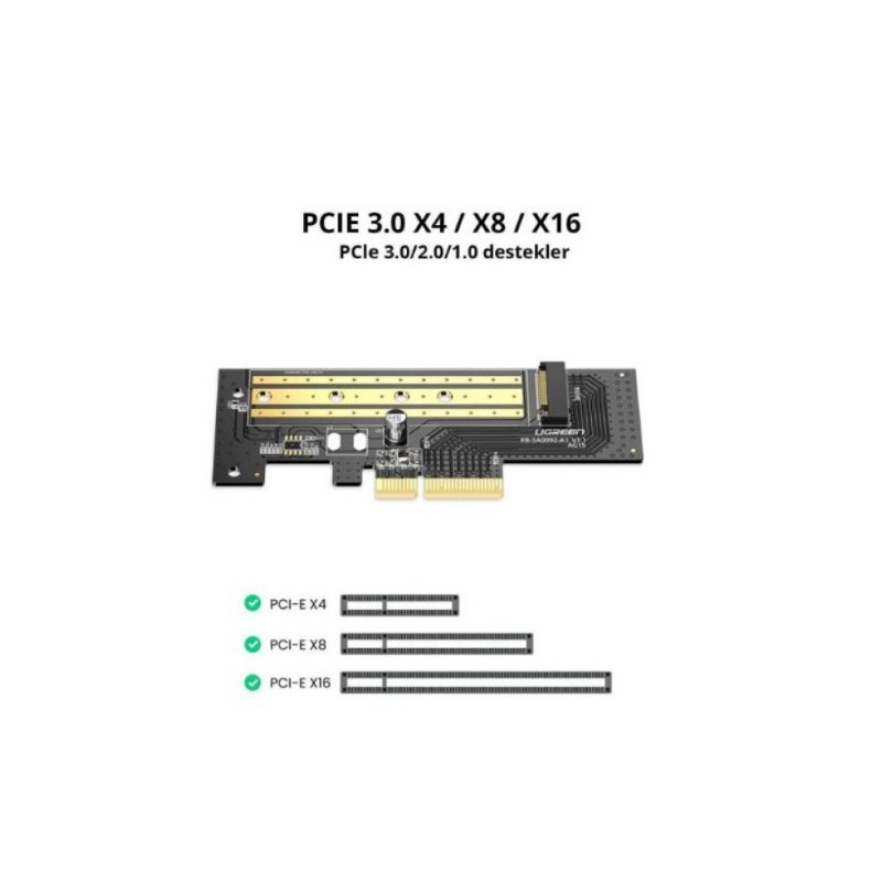 Ugreen PCIe 3.0 M.2 Nvme ve Ngff Okuyucu Adaptör Kartı