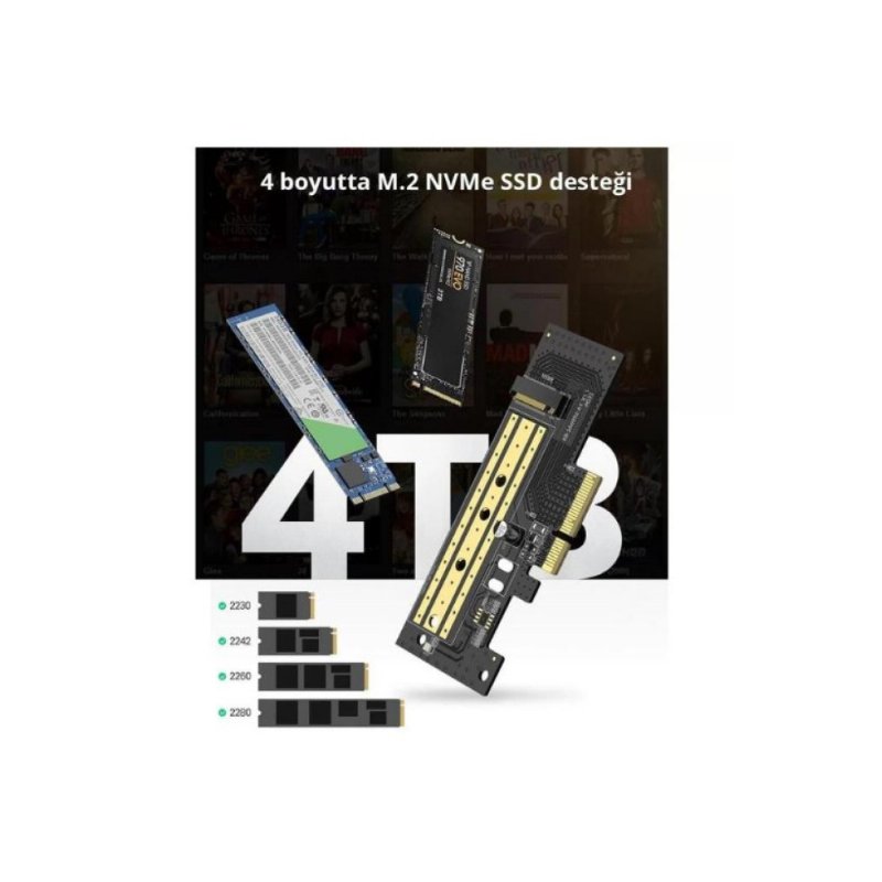 Ugreen PCIe 3.0 M.2 Nvme ve Ngff Okuyucu Adaptör Kartı