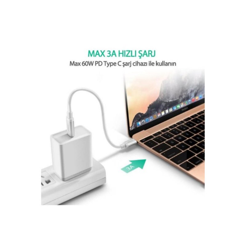 Ugreen Type-C to Type-C 100W Hızlı Şarj ve Data Kablosu 1.5 Metre Outlet